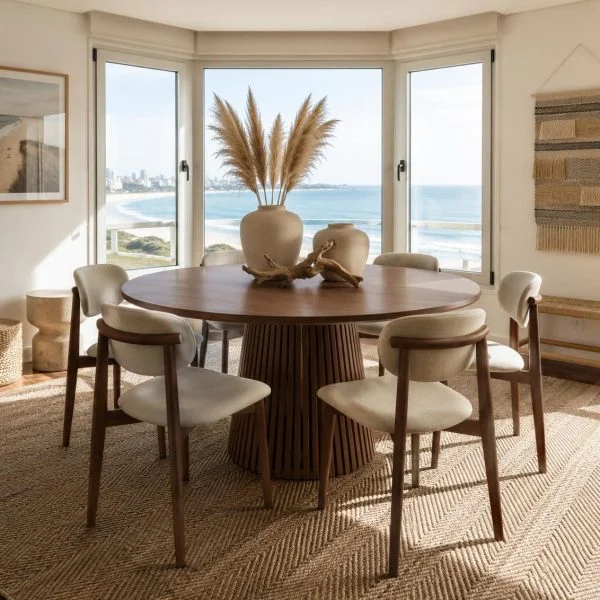 MESA MIAMI 120 cm Diametro TONO ROBLE CARVALHO en Marrón - Muebles, Uruguay | Indrana, vista 2