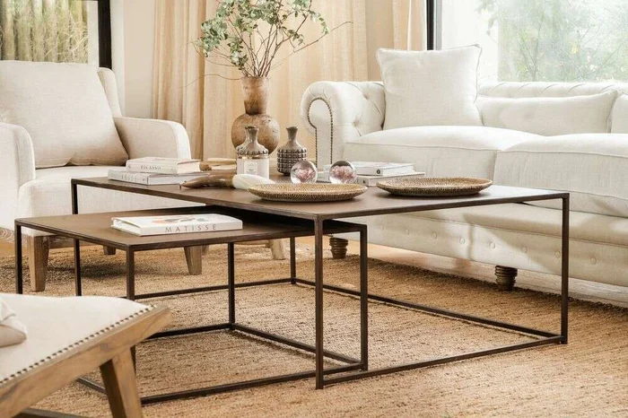 SET MESAS NIDO - HIERRO ORO VIEJO en Marrón - Mesas de living, Uruguay | La Iberica