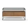 Mesa Ratona Vidrio-madera-y-metal Marron Vitro Avellana en Marrón - Mesas de living, Uruguay | Divino, vista 2 de 4